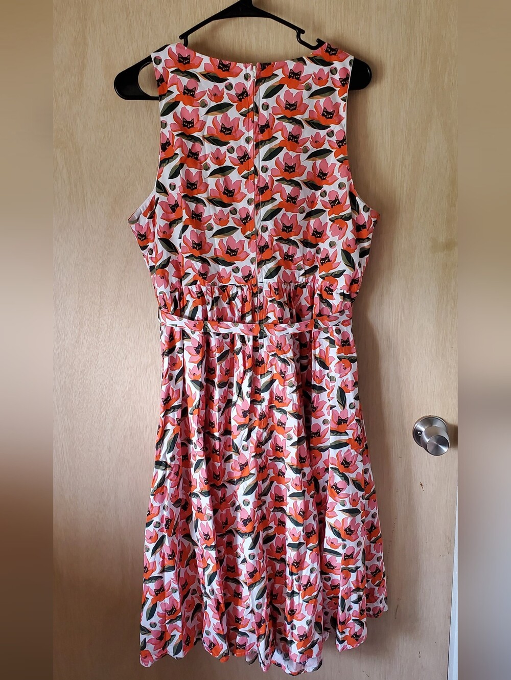 ModCloth Instant Energy Faux-Wrap Dress in Hide & Purr Cat Print, Size XL GUC - Picture 5 of 9
